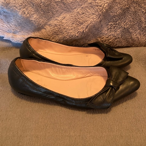 kate spade Shoes - Kate Spade Black Sz 6.5M Bow Ballet Flats Shoes Slip On Comfort Suki Scrunch